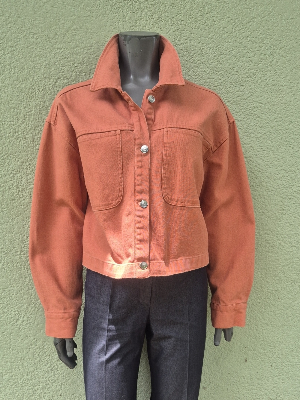Nine West Ladies Mauve Pure Cotton Button Jacket *Studded Metal Buttons*
